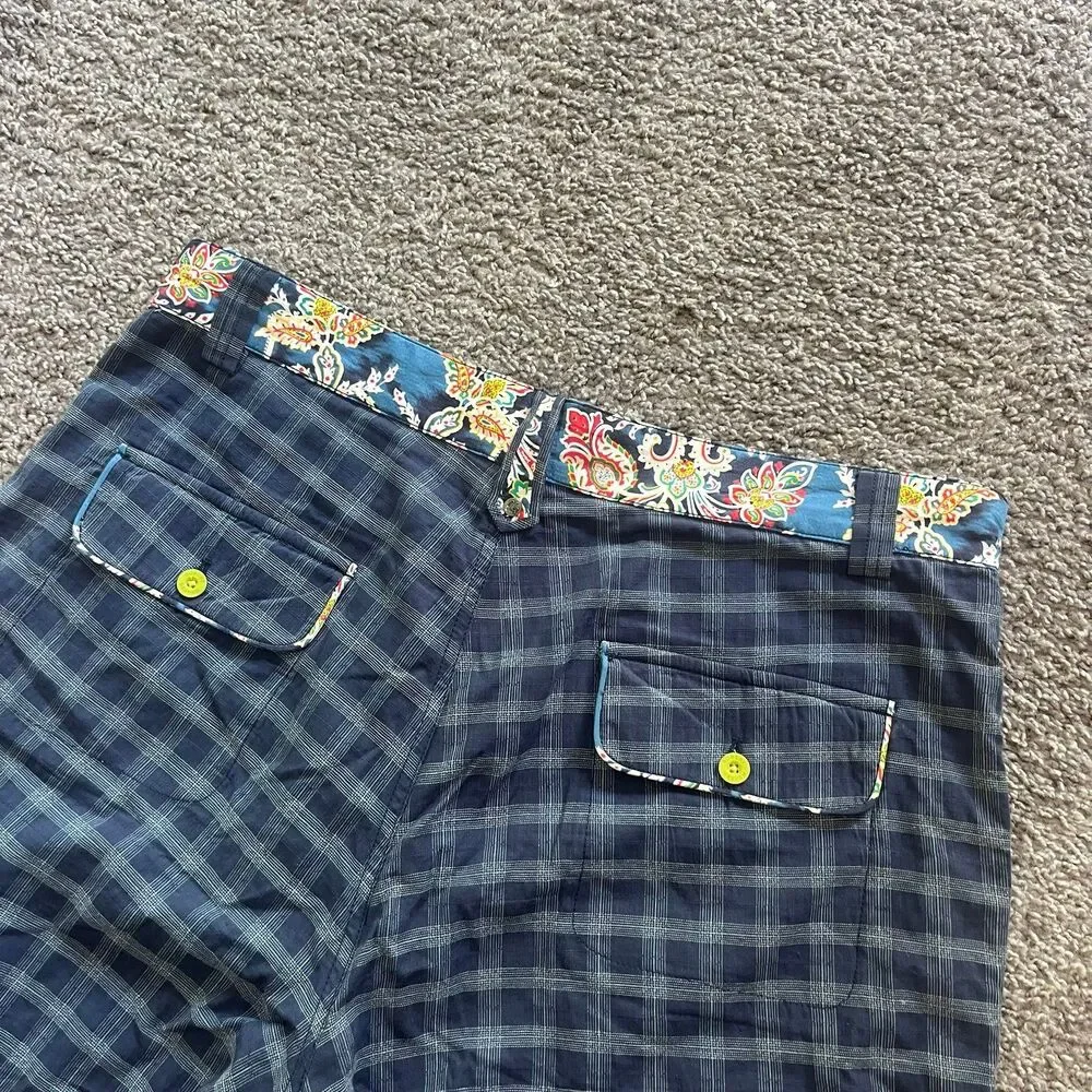 Robert Graham Blue Bermuda Plaid Preppy Chino Shorts 9” Men’s Size 36